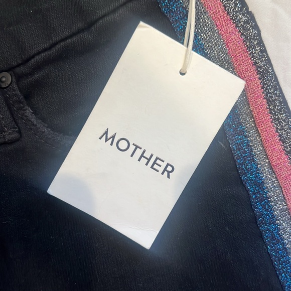 NWT Mother High-waisted black Looker Ankle fray jeans - Picture 7 of 8